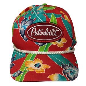 Peterbilt Snapback Rope Trucker Hat Multicolor One Size Floral Print Hawaiian